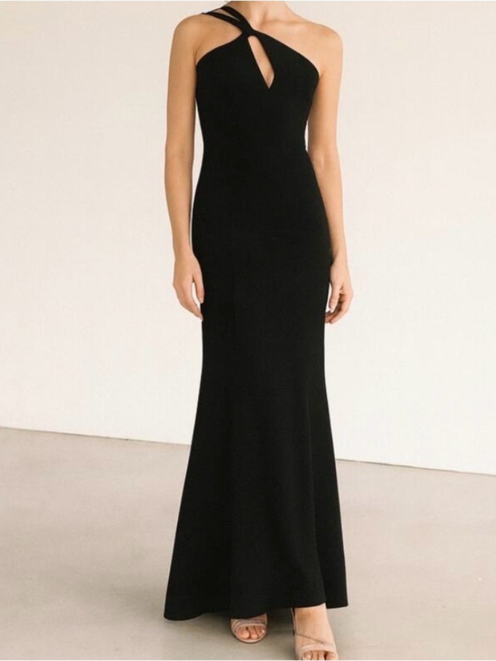 Dress the Population Ellis Black One Shoulder Gown